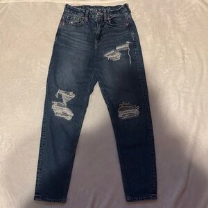 American Eagle Outfitters Dark Blue Distressed Jeans